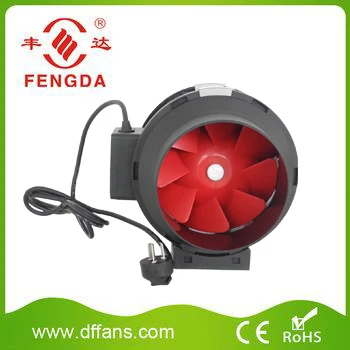 FENGDA ETL approved 4 inch Black Plastic Case Mixed Flow Fan  inline duct Exhaust fan  with speed controller for hydroponics