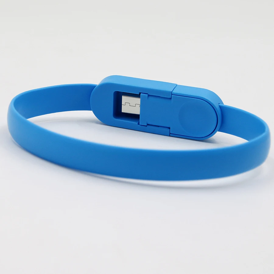 Promotion Gift Mobile Phone Charger Custom Bracelet USB Cable 2 in 1 USB Cable Bracelet