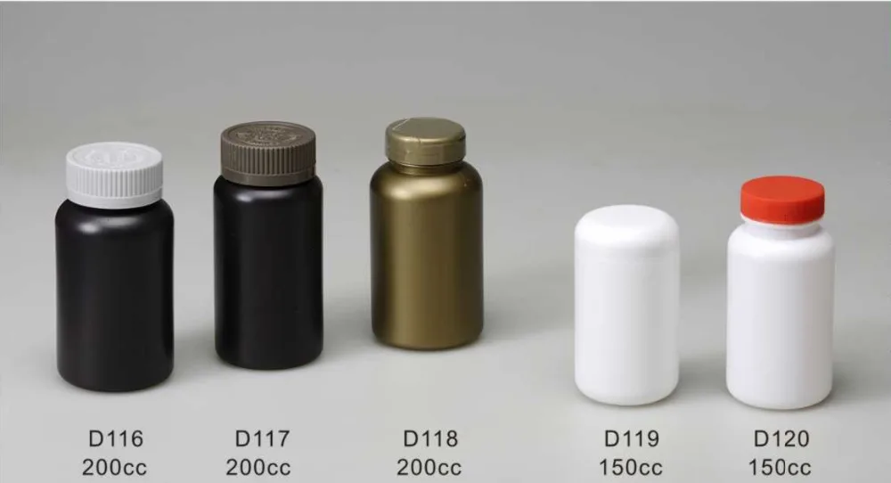 Wholesale Vitamin Pill Container Black 250 ml plastic tablets bottle for capsules