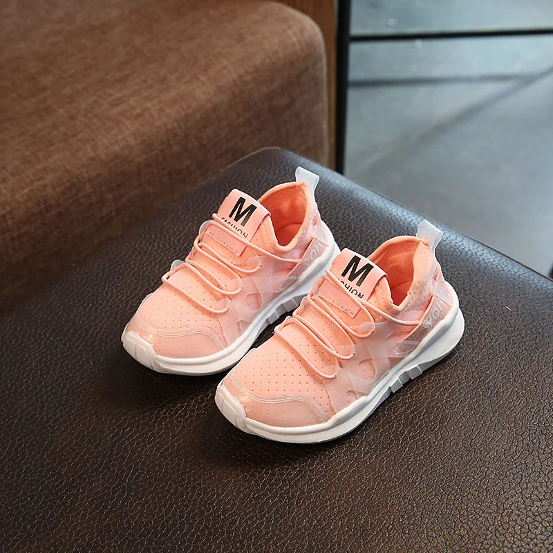 New Boys Girls Mesh Sneakers Children Shoes LED Breathable Running Shoes For Kids Flats Sports Footwear Star Fashion Casual Shoe