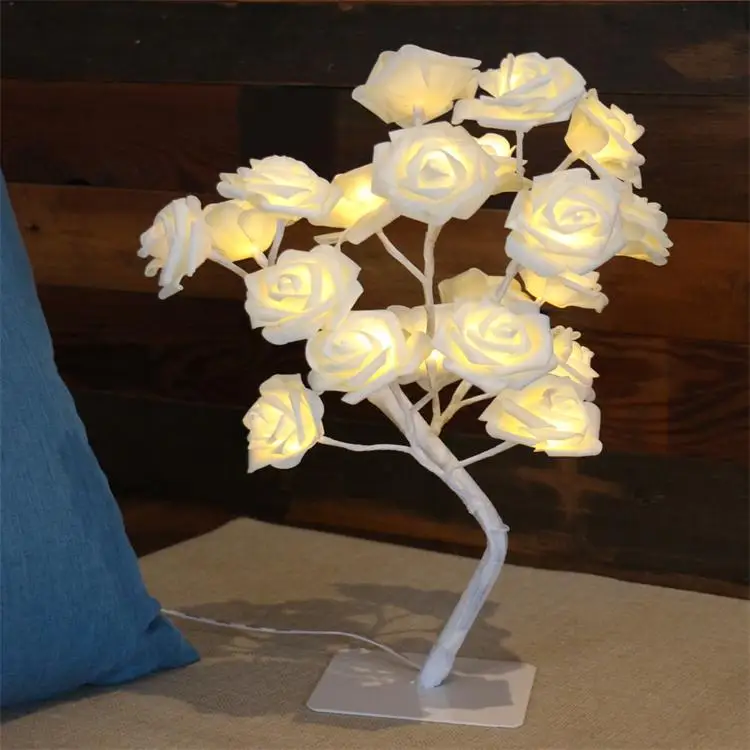 Home Wedding Decoration Led Rose tree Lamp Desk Top Rose Tree Night Light