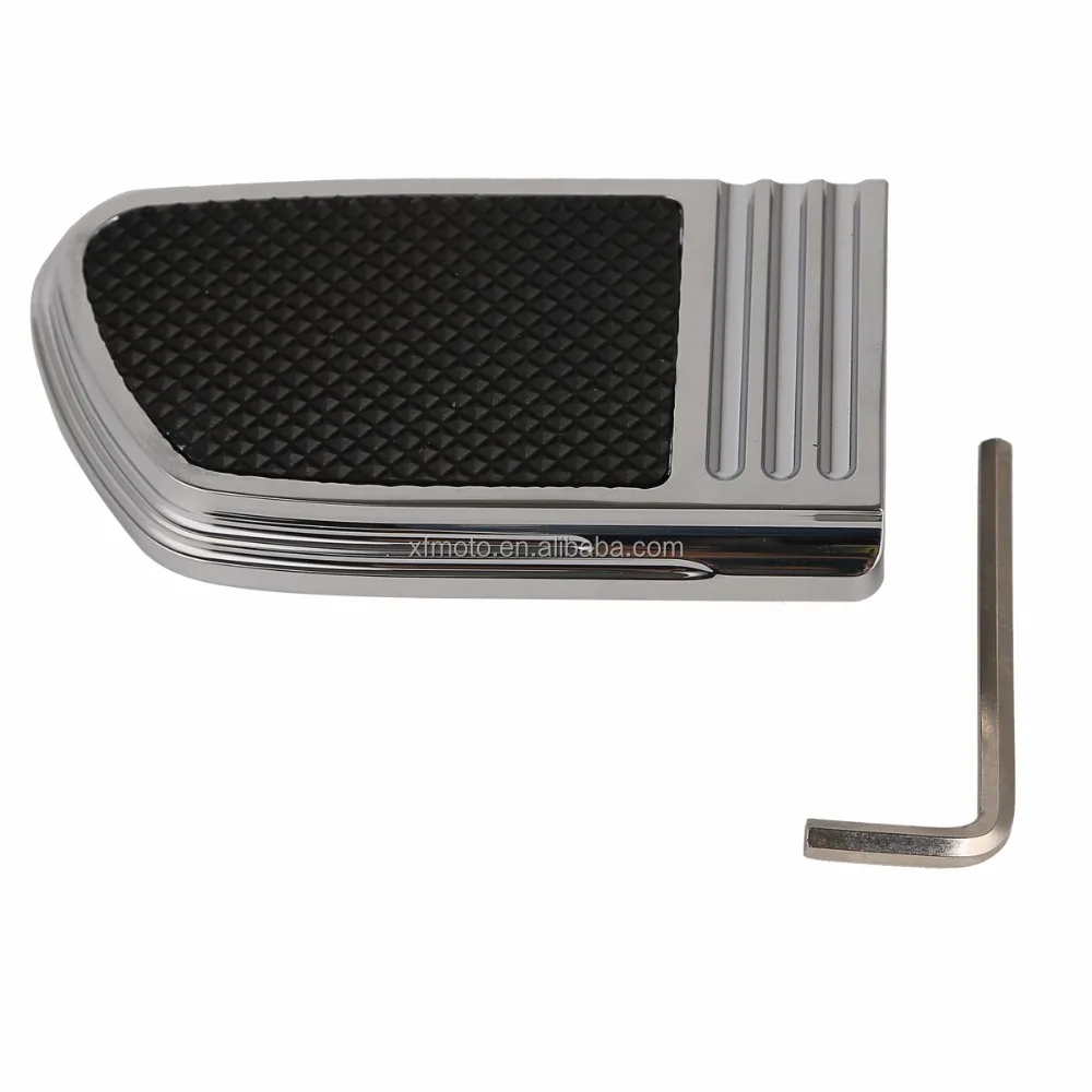 Black/Chrome Defiance Brake Pedal Pad For Davidson Street 500 Softail Breakout 84-17