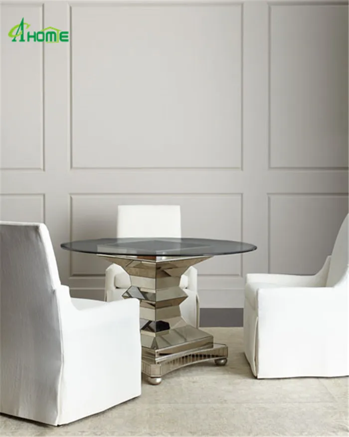 Dinning Room Furniture European Style Round Mirrored Dining Table