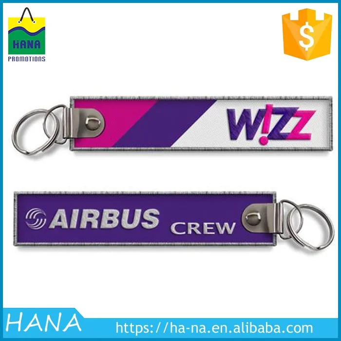 Factory direct sales custom self-defense cheap embroidered fabric keychain