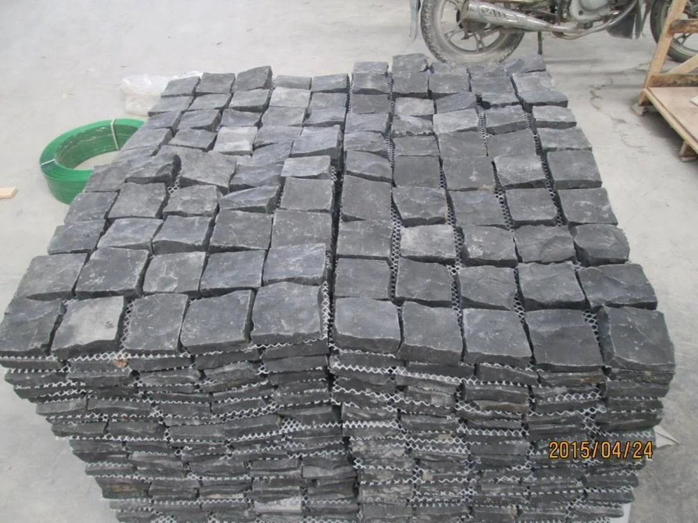 Granite Mesh Backed Cobblestone Pavers Natural Stone Mesh Tile