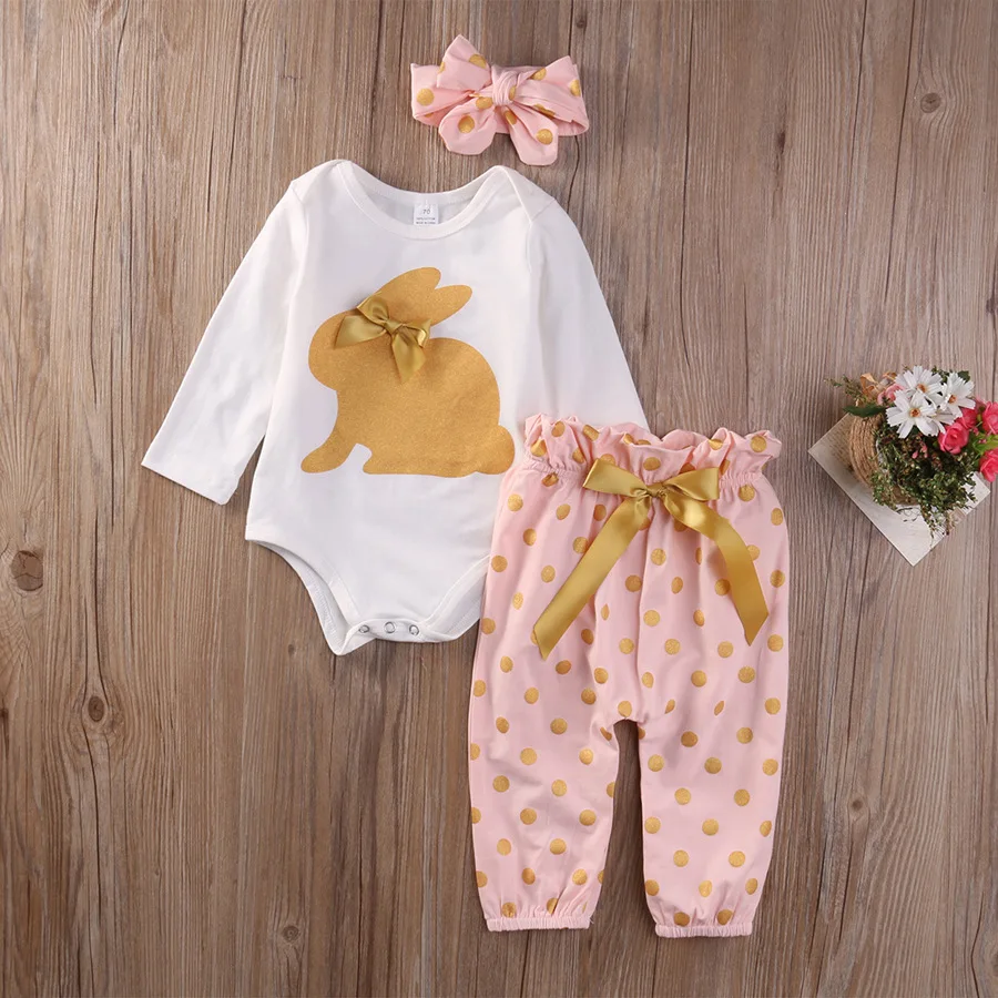 Baby Clothing Wholesale Korean Style Newborn Baby Girl 2pc Jumpsuit And Shirts Clothes Set