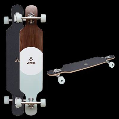 Freestyle Drop-through Longboard 39 x 8.3 inches Hard Rock Canadian Maple Skateboard for Freeride Downhill Cruising AQ1314