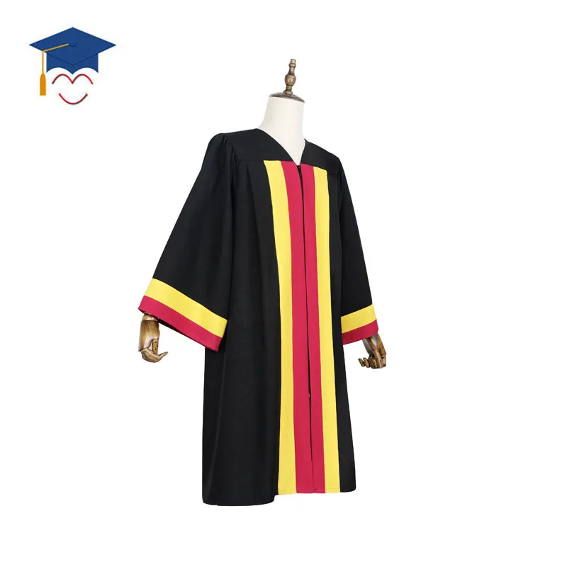 Hotsell Customized High Quality Graduation Gown and front has three color combinations