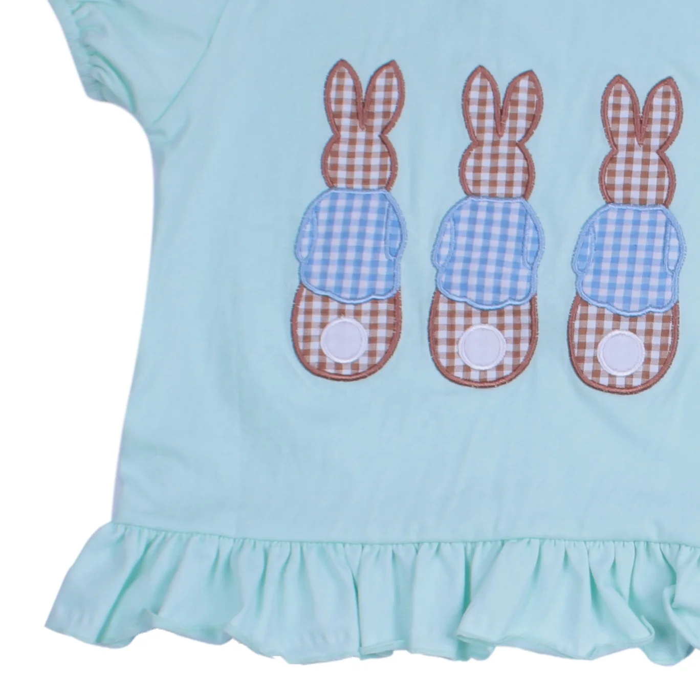 
wholesale embroidery rabbit eeg print Baby Girl Clothing Outfits Easter day Kids lace ruffle boutique clothing outfits 
