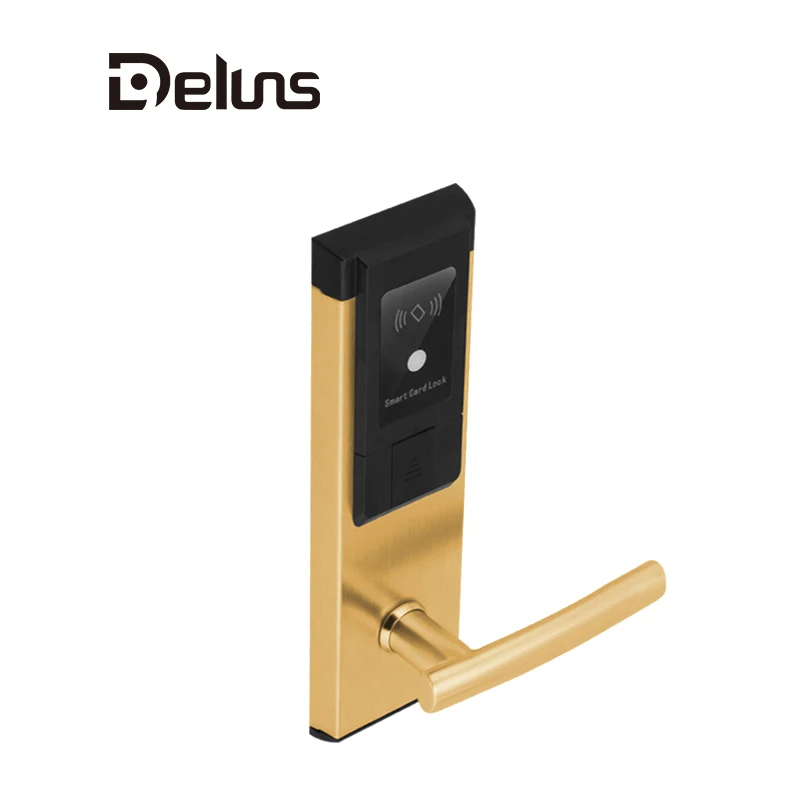 Deluns door lock security used online smart electronic deadbolt rfid cards hotel locks management M1 system for sale