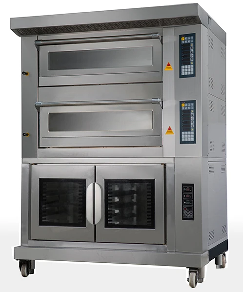 Electric bread Convection oven 2 deck 4 tarys oven with 10 Pan Proofing Cabinet