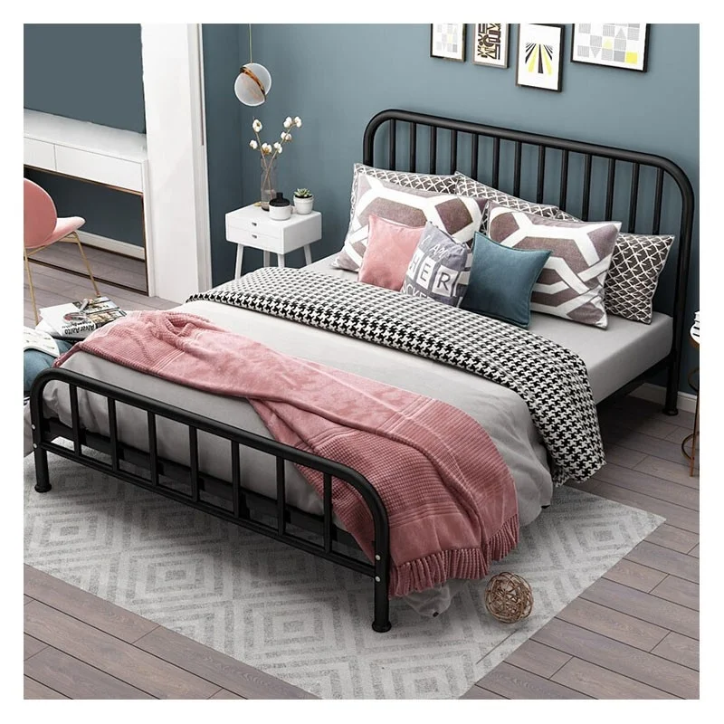 Durable steel tube and pipe fashion single and king and queen double decker bunk bed with slide for bedroom