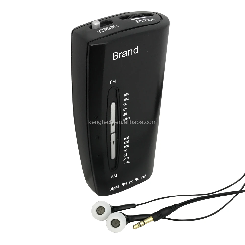 CT-22 Ultra Slim Pocket AM FM Portable Digital Radio with earphone built-in speaker antenna manufacturer low price