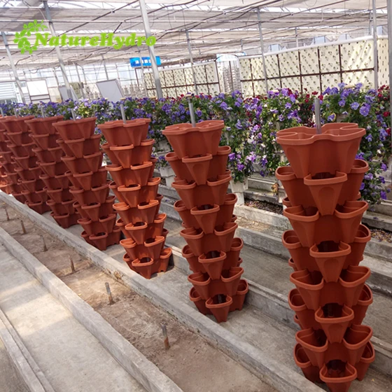 Vertical garden tower hydroponic indoor outdoor stacking gardening pots plastic