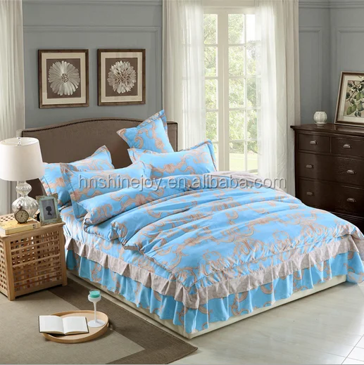 hottest latest design 100% cotton lace bedding sets Korea style bed sheet