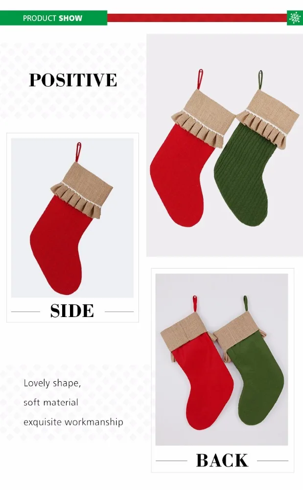 new item indoor hanging decoration burlap wool blank christmas stockings for custom