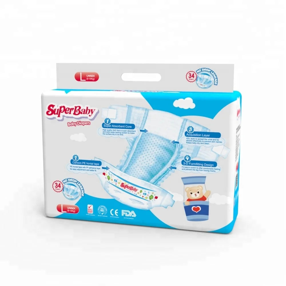 Superbaby brand Girls Giggles Wearing Diapers Free Adult Baby Diaper Sample for supermarket