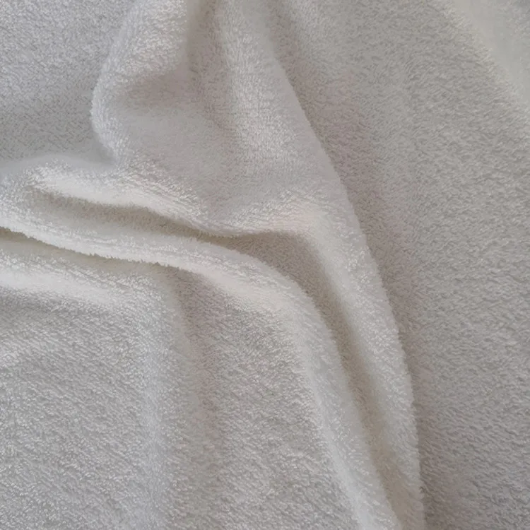 factory price organic natural bamboo double loop terry towelling cloth fabric