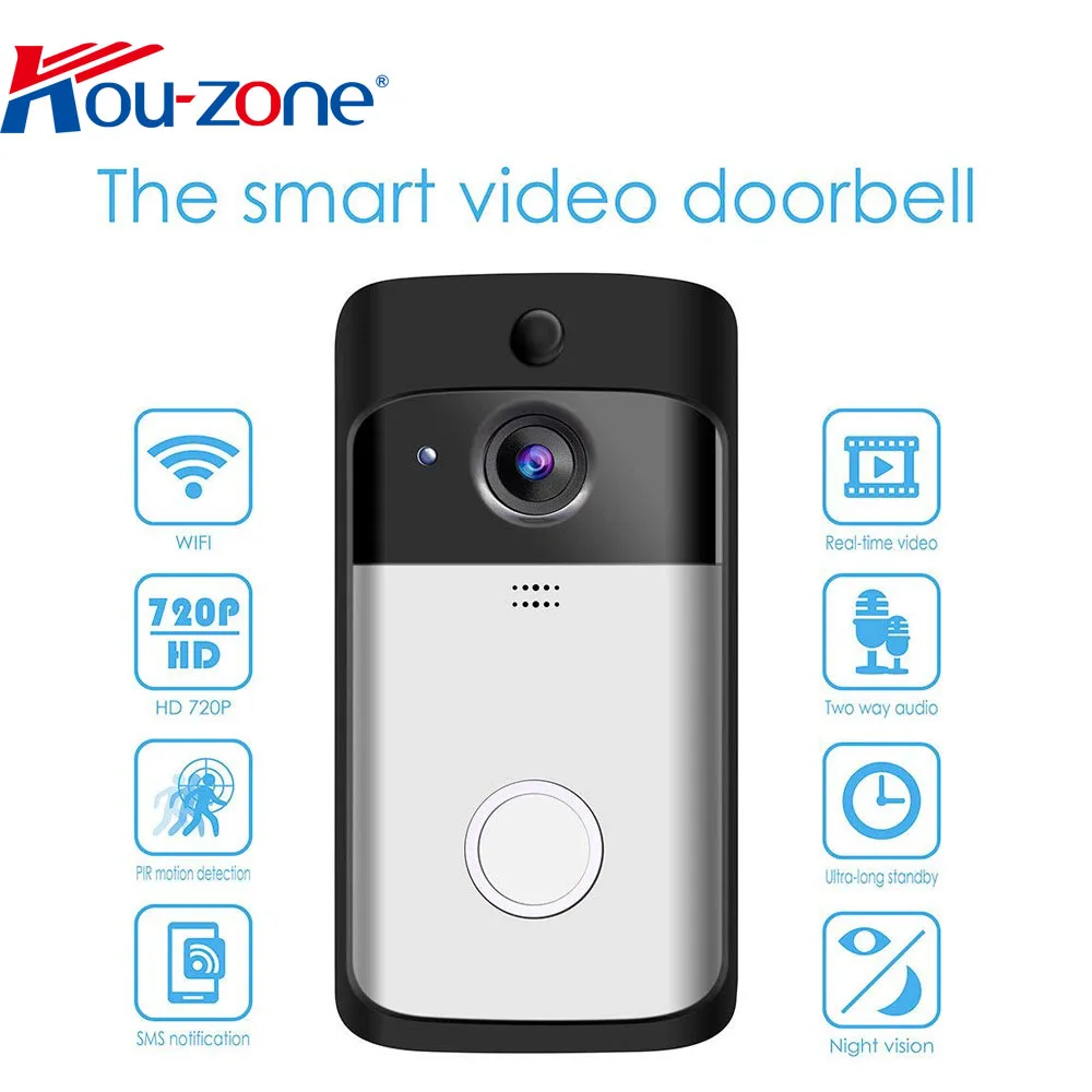 
Best selling Wireless Door Bell Smart WiFi Camera Video Doorbell Security Camera with PIR Motion Detection 720P HD Two-way Audio 