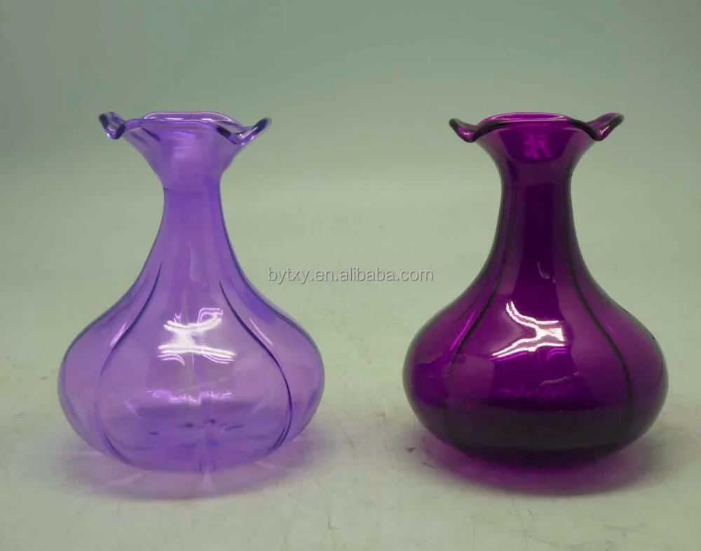 Wholesale glass blowing popular shiny mini vase for European