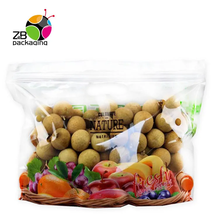 
Flexibility Ziplock Plastic Stock Fruit Gift Packaging Bag for Fresh Vegetable 