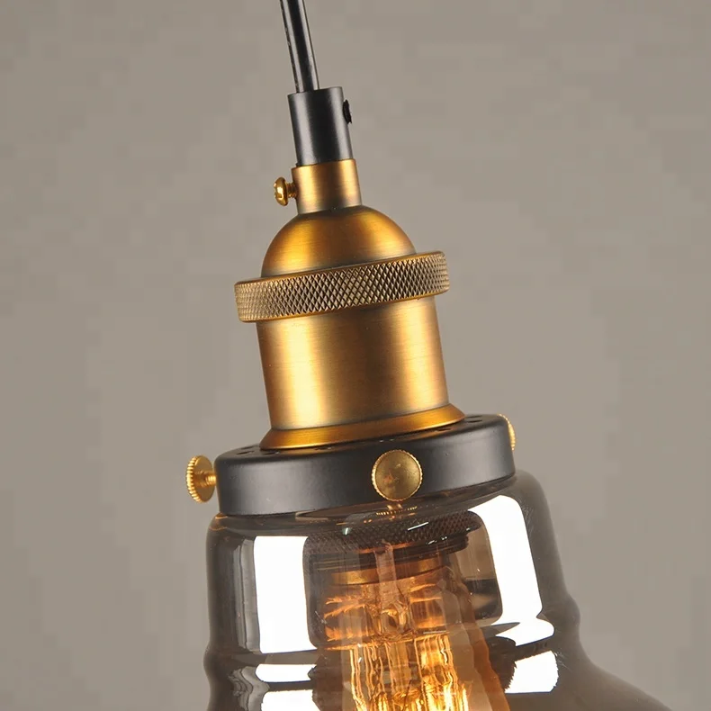 Smoke gray glass pendant lamp hanging light industrial ball pendant light for living room