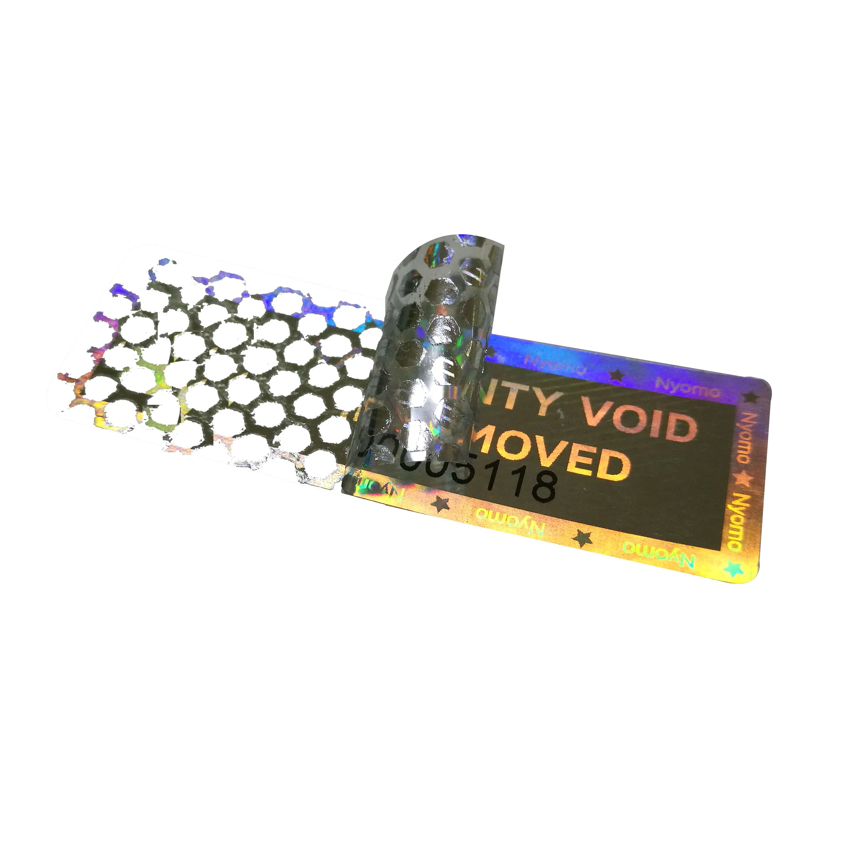 Custom security 3D hologram sticker anti-counterfeiting void goods packaging label