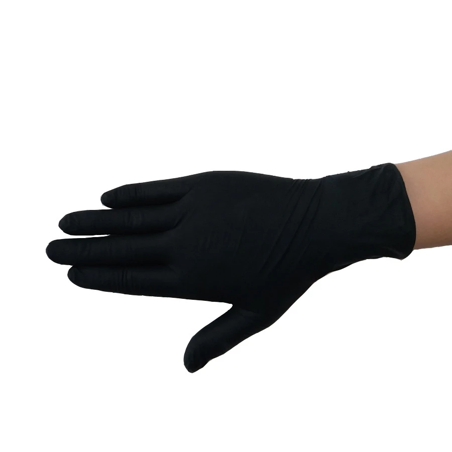 Chemical Resistant Durable Long Lasting Lab Nitrile Black Gloves