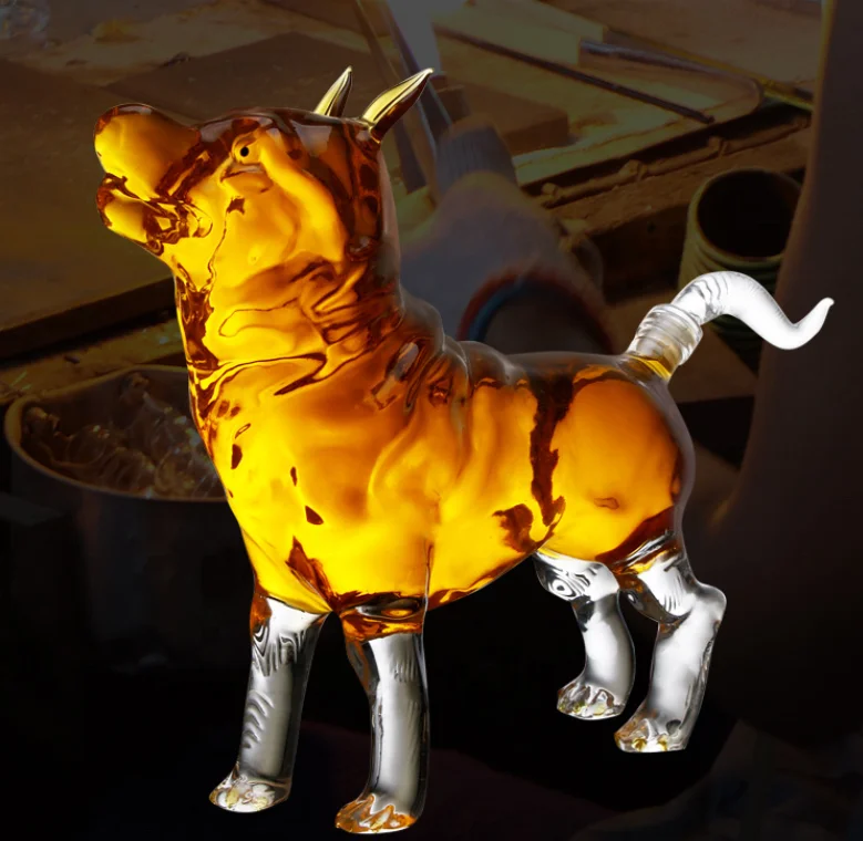 big capacity animal shape dog design borosilicate glass wine bottle