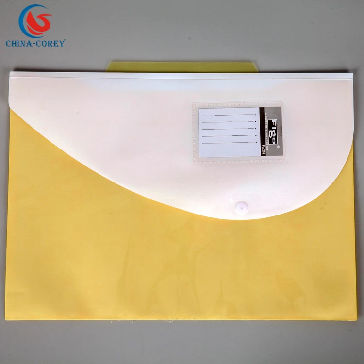 
clear thick plastic file document folder with snap button with premium quality 