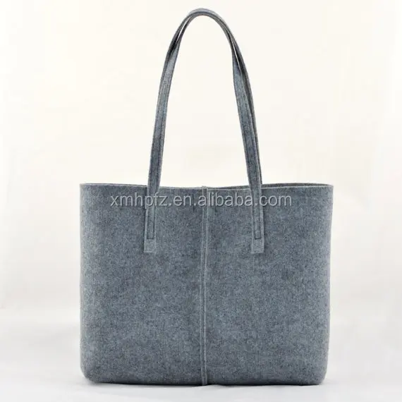 Gray minimalist felt handbag Tote big Size Felt Bag