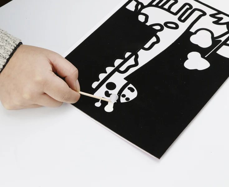 DIY Animals velvet art board including foil sheet and EVA stickers for kids