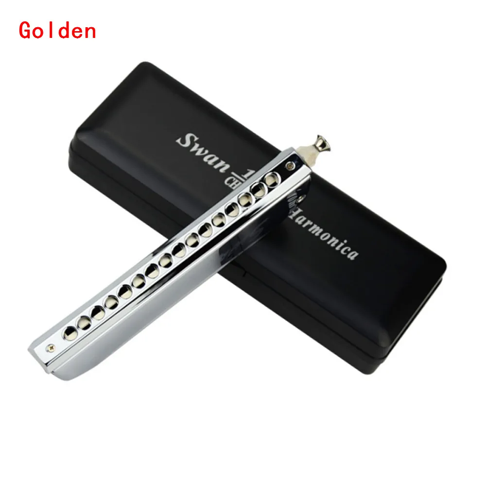 Professional Harmonica 64 Tone 16 Holes Silver Cup Chromatic Harmonica
