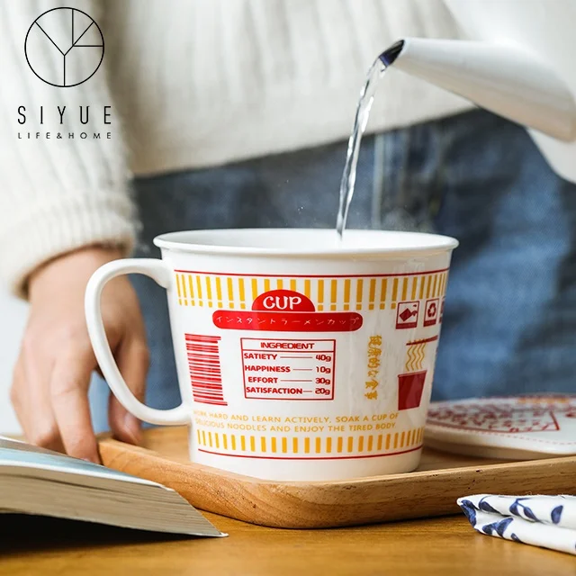 Милая дизайнерская миска для рамен, керамические миски для лапши и супа с крышкой 1707