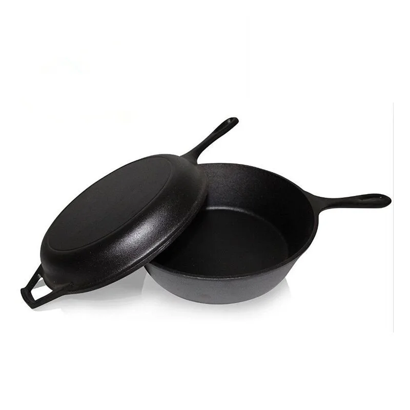3 Quart Cast Iron Combo Cooker. Pre-seasoned Cast Iron Skillet