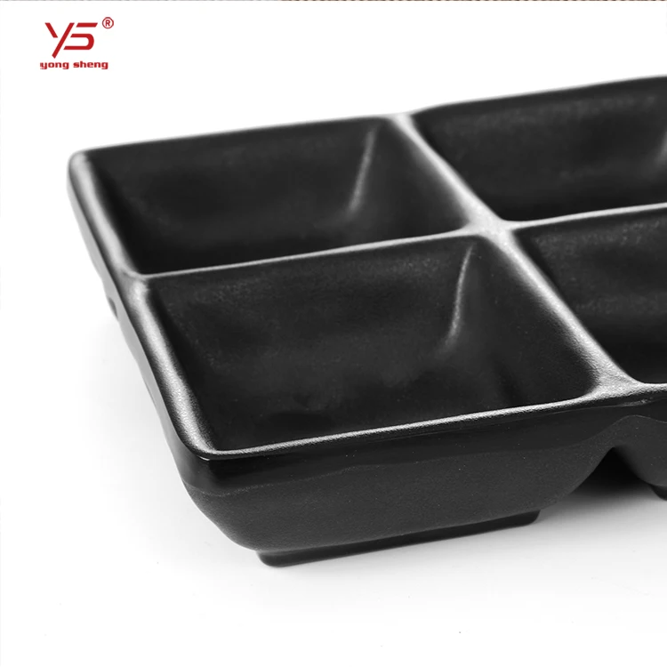 Elegant appearance muslim frosted tableware 100% melamine plate with dividers