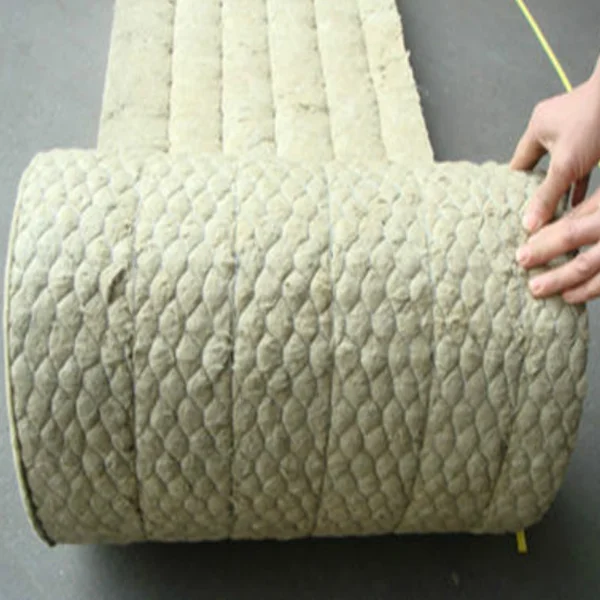 Mineral Fiber Rock Wool Blanket With Wire Mesh 100mm-150mm Thickness for Hot Water Pipe Insulation