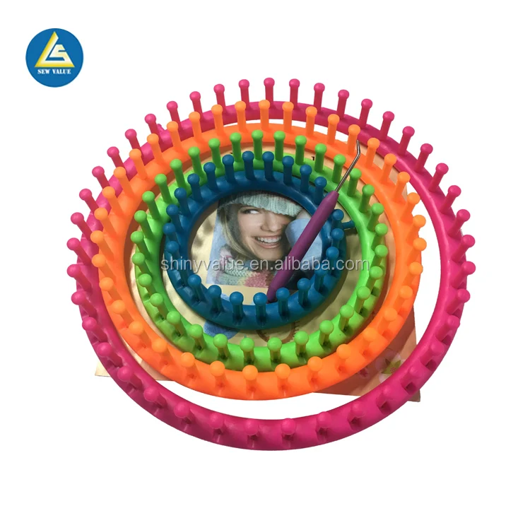 4pcs round plastic circular quick hand tools scarf knitting ring tools set loom knitting for DIY