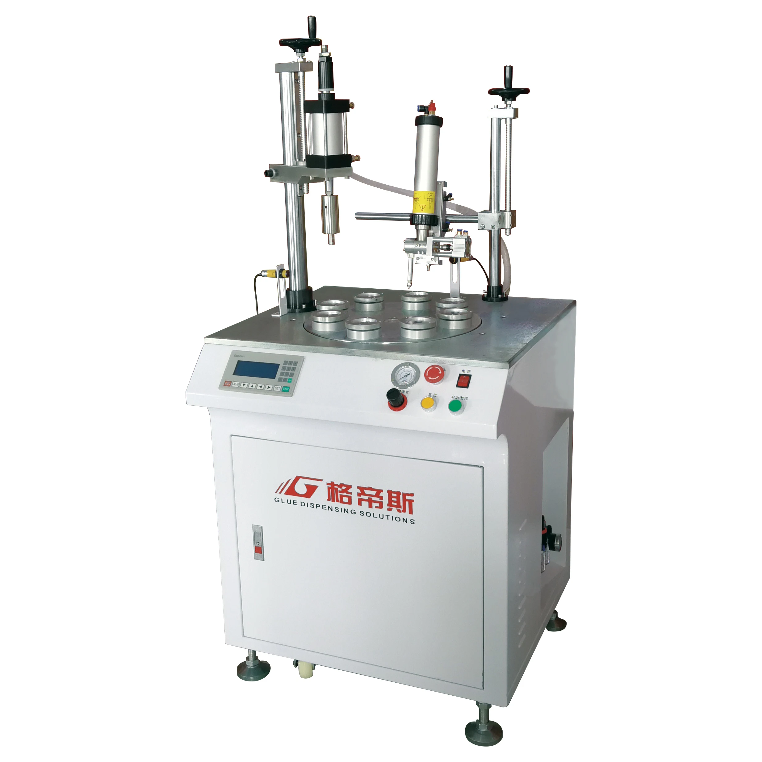 bulb punching machine LED bulb mid-plate punching and gluing machine with high capacity eight station bulb glue dispenser