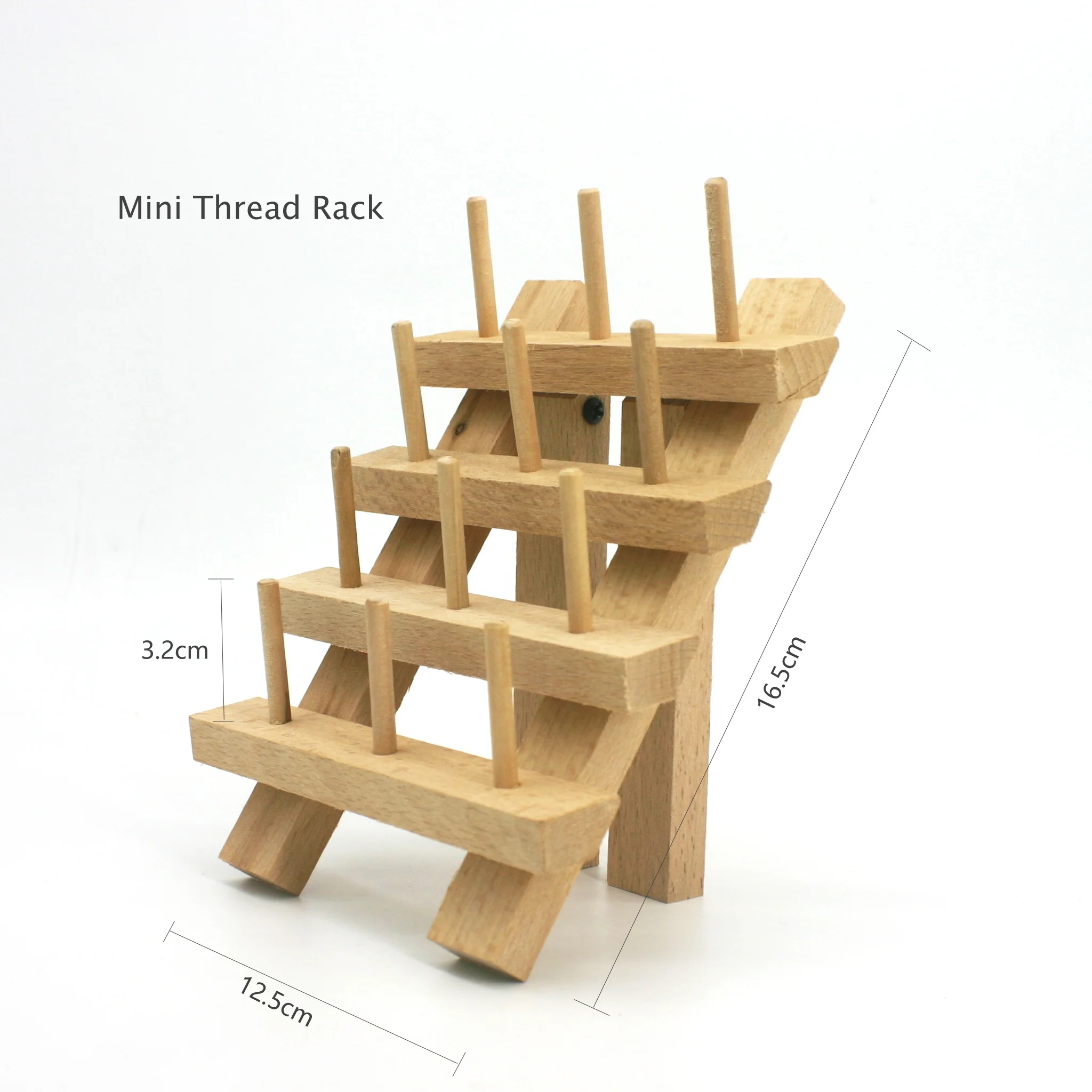 12 spools Mini Wooden Thread Rack Sewing Stand Holder
