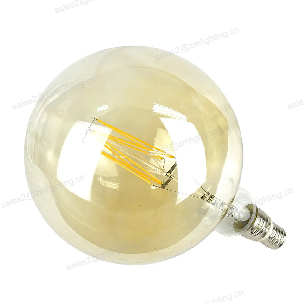 2100K Gold E27 Edison Screw Dimmable G150 G200 G300 G380 4 WATT LED Megaglobe Spiral Filament Light Bulb