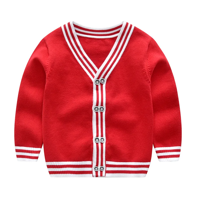 
Autumn winter children V neck double-breasted kids sweater baby knit crochet casual cardigan 
