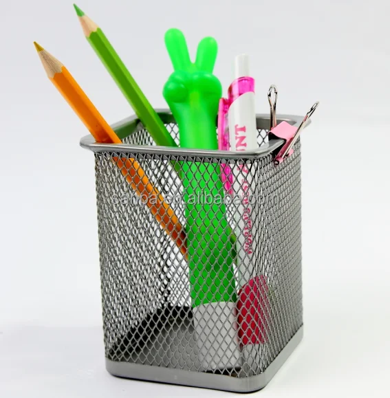 Hot Sale Modern Metal Mesh Square Pen Holder /Pencil Holder