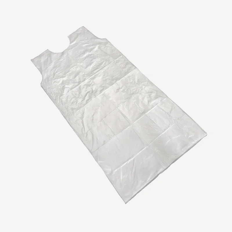 Wholesale Sustainable Biodegradable Compostable PE Disposable Plastic LDPE Bib Apron for Doctor and Salon