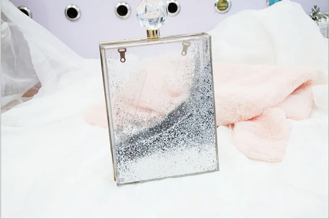 Wholesale alibaba acrylic sequins liquidsand acrylic clutch evening bag