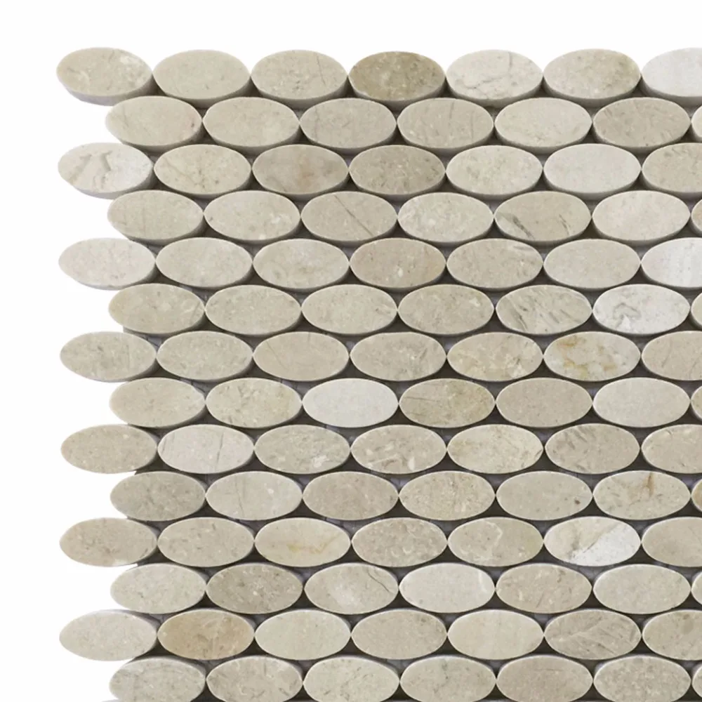 Marble products cheap beige marble round mosaic tile interior tile