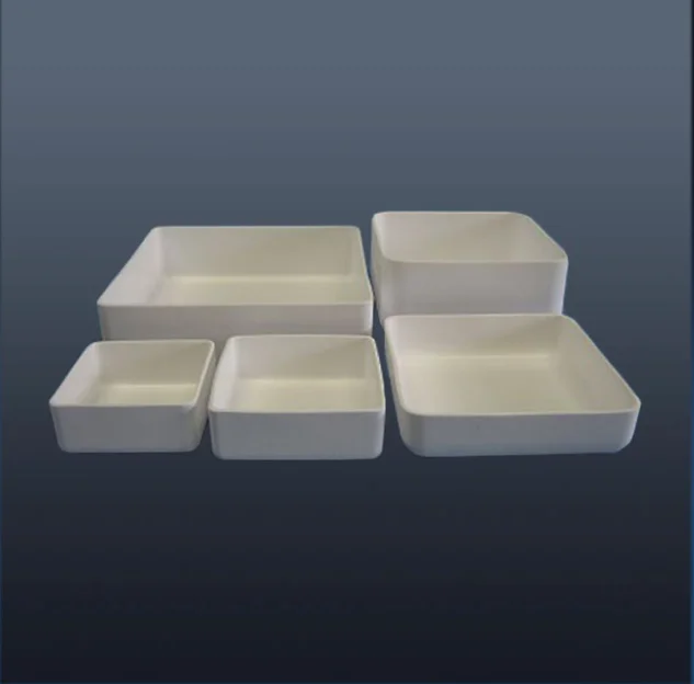 alumina ceramic sagger rectangular crucible
