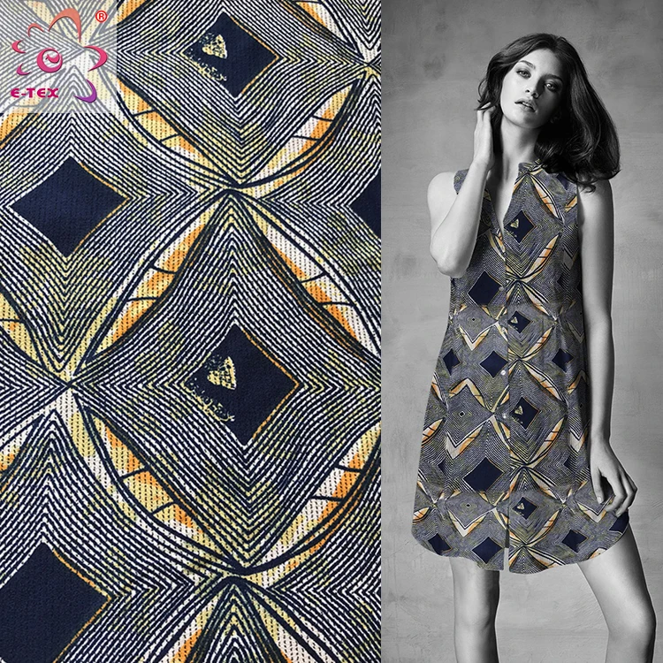 China Supplier Dty Black Yarn Moss Crepe Floral Paper Printing Jersey Fabric For Clothing