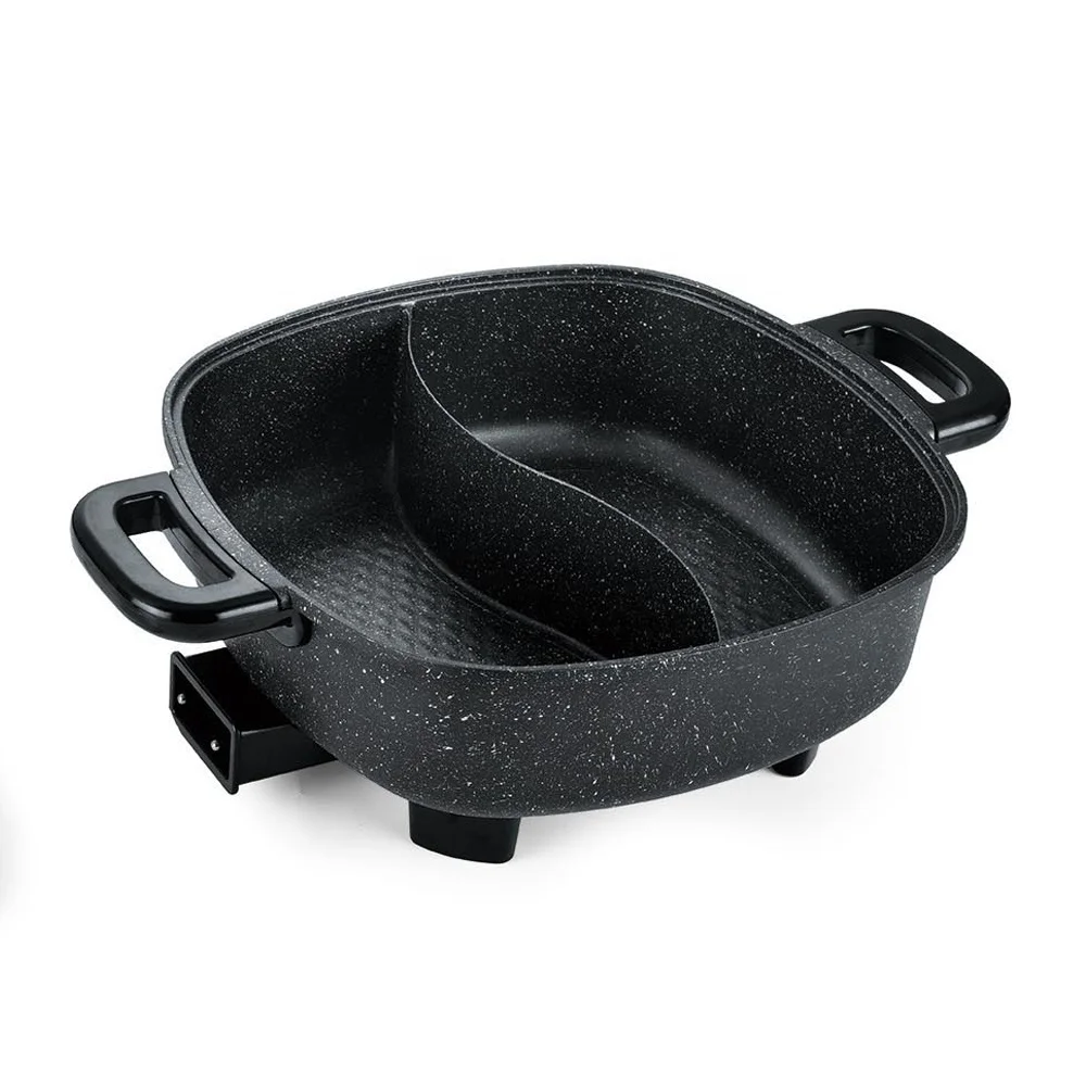 Large 32*32 cm  Electric Skillet  Hot Pot with Marble Coating