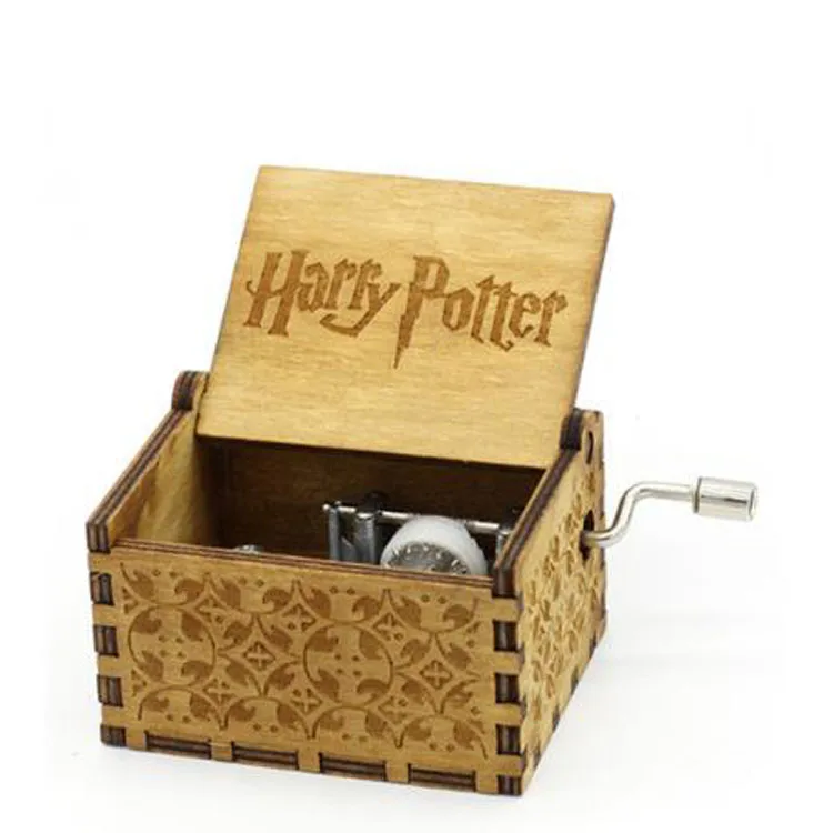 Деревянная музыкальная шкатулка с ручкой, рождественский подарок, музыкальный логотип на заказ